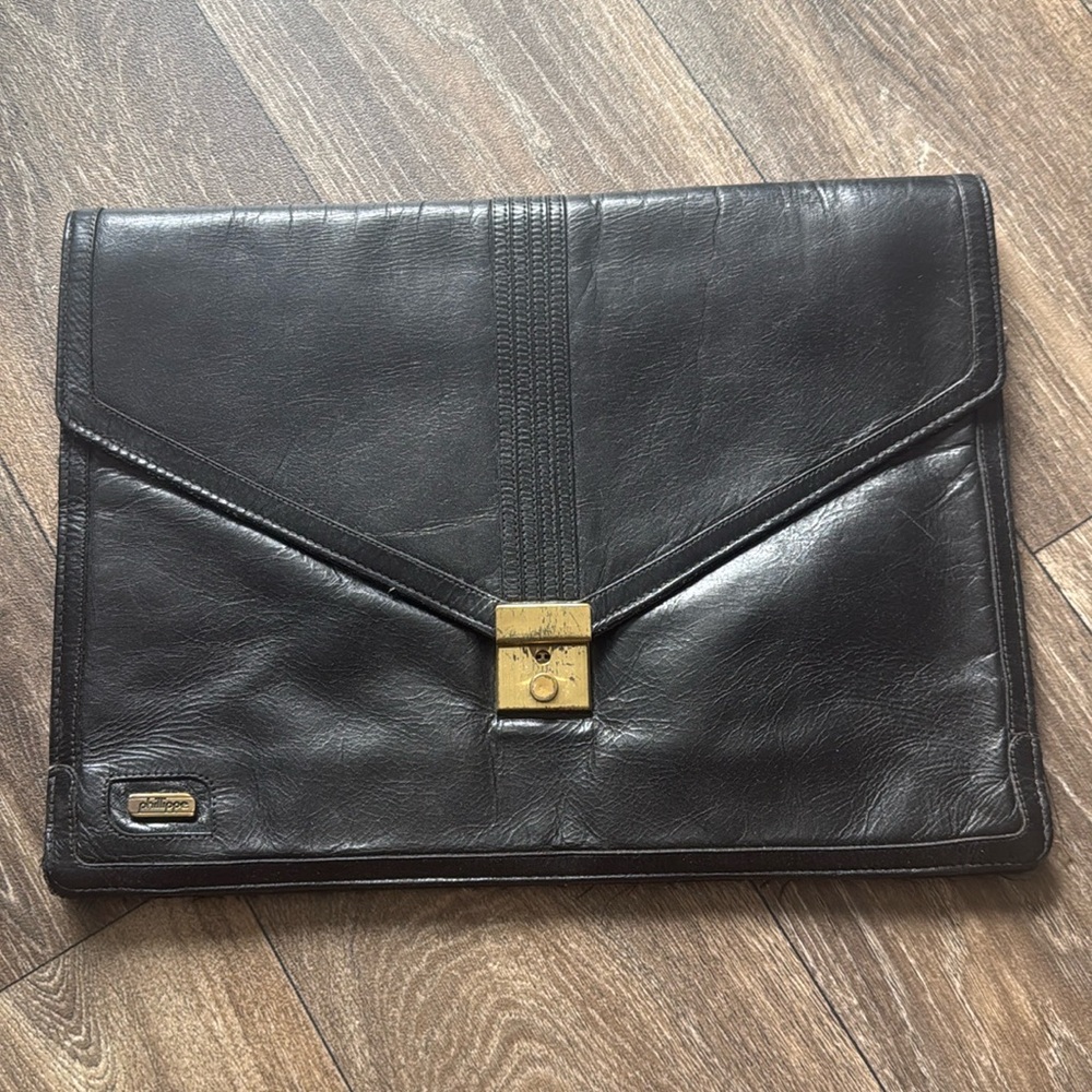 Vintage 80’s Phillippe Leather Portfolio Briefcase Attaché